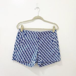 J Crew Blue & White Seahorse Shorts Size 6